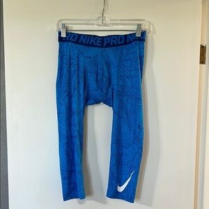 Nike Blue Compression Leggings Moisture-Wicking Athletic Wear